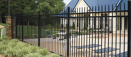 steel picket fence villa