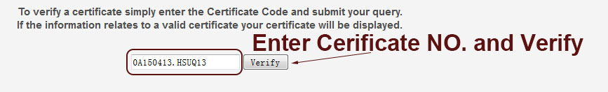 verify certificate no