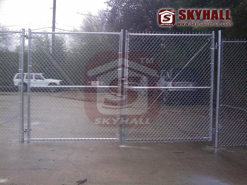 galvanized chain link fence gate